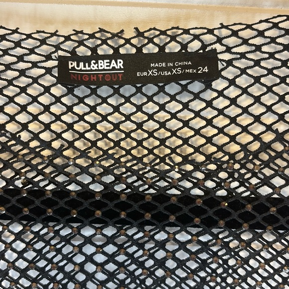 Pull & Bear  Women’s Black Sparkling Sheer Top - Picture 2 of 5